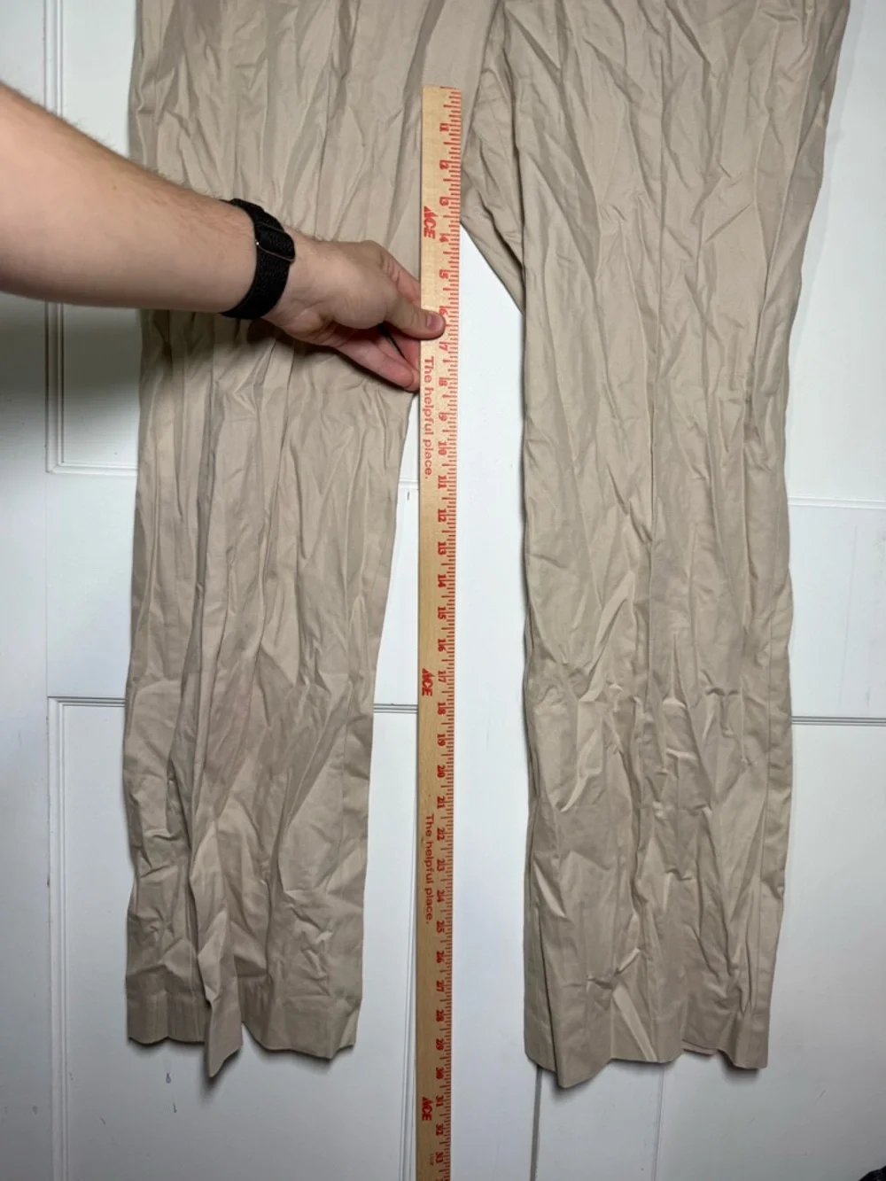 Talbots Curvy Casual Khakis Pants Size 16 Beige Careerwear Straight Leg Cotton - Picture 5 of 8